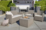 Garden rattan set ANGELA BOX - cappuccino