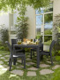 Artificial rattan garden table MANHATTAN 95x95 cm (anthracite)