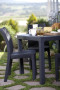 Artificial rattan garden table MANHATTAN 95x95 cm (anthracite)