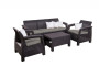 Garden rattan set CORFU LOUNGE MAX brown