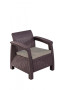 Garden rattan set CORFU LOUNGE MAX brown