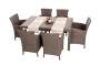 Artificial rattan garden table MANHATTAN 161x95 cm (cappuccino)