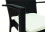 Garden rattan armchair NAPOLI with cushion (black)