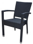 Garden rattan armchair NAPOLI with cushion (black)