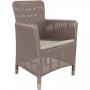 Artificial rattan garden chair DANTE DINNING (cappuccino)