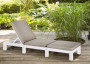 Artificial rattan garden deckchair DAYTONA (white)