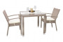 Garden rattan table NAPOLI 80x80 cm (grey-beige)