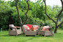 Garden rattan set CORFU cappuccino