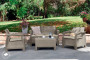 Garden rattan set CORFU cappuccino