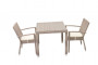 Garden rattan table NAPOLI 80x80 cm (grey-beige)