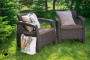 Garden rattan set CORFU MINI 1+2 brown