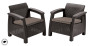 Garden rattan set CORFU LOUNGE SET II. 1+6 brown