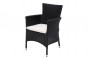 MODENA stackable rattan armchair with cushion (black)