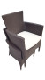 MODENA stackable rattan armchair with cushion (brown)