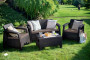 Garden rattan set CORFU brown