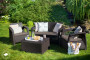 Garden rattan set CORFU BOX brown