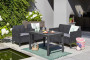 Artificial rattan garden table LINCOLN 2in1 (anthracite)