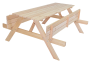 Solid wooden beer set with folding benches 180 cm (natural)