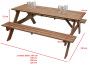 Solid pine beer set 200 cm thick 30 mm (stained)