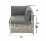 SEVILLA rattan corner unit (grey)