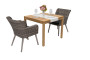 Teak garden set VICTORIA QUATRO 1+2 (grey)