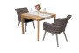 Teak garden set VICTORIA QUATRO 1+2 (grey)