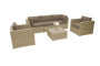 Rattan variable set SEVILLA 1+2+1 for 5 people (beige)