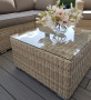 Rattan variable set SEVILLA for 4 people (beige)