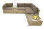 Rattan variable set SEVILLA for 4 people (beige)