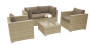 Rattan variable set SEVILLA 1+2+1 for 4 people (beige)