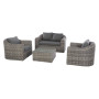 Rattan armchair BORNEO LUXURY (grey)