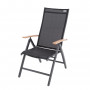 Adjustable aluminum armchair EXPERT WOOD (anthracite)