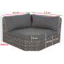 Rattan set BORNEO LUXURY for 8 people (grey)