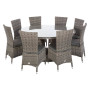 Rattan dining set BORNEO LUXURY 1+8 (grey)