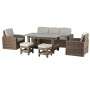 Rattan set SANTORINI for 7 people (brown)