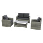 Rattan set SANTORINI for 4 people (grey)