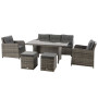 Rattan set MYKONOS for 7 people (grey)