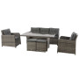 Rattan set MYKONOS for 7 people (grey)