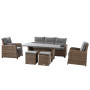 Rattan set RHODOS for 7 people (brown)