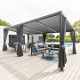 Garden aluminum gazebo LUXURY 7.2x3 m (graphite)