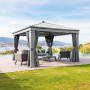 Garden aluminum gazebo PREMIUM 3.9 x 3.9 m (grey)