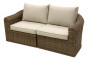 Rattan bench for 2 BORNEO LUXURY (brown)