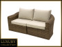 Rattan bench for 2 BORNEO LUXURY (brown)