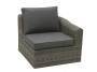 Rattan bench for 2 BORNEO LUXURY (grey)