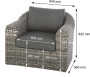 Rattan modular set BORNEO LUXURY for 5 people (grey)