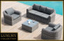 Rattan modular set BORNEO LUXURY for 5 people (grey)