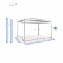 Garden aluminum gazebo FLORES 3.8x3 m