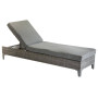 Rattan lounger NOAH incl. cushions (grey)