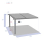 Additional aluminum garden gazebo NORDIC 3.6 x 3.6 m