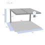 Additional garden aluminum gazebo NORDIC 3.6 x 3.6 m (front)